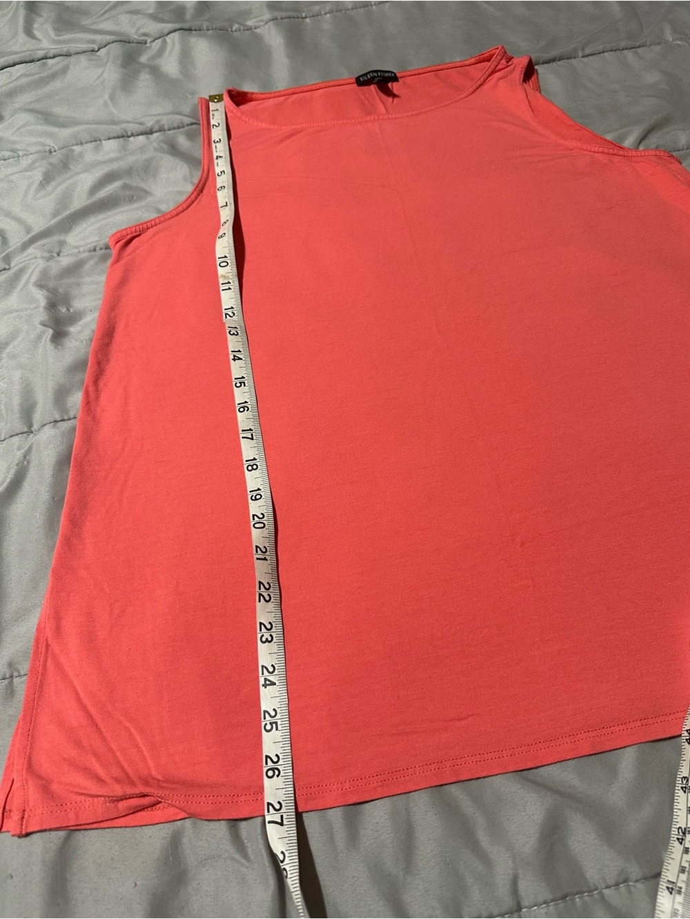 EILEEN FISHER XL Pink/Coral Sleeveless Tunic Tank Top Jersey Casual Closet Basic - Picture 9 of 9